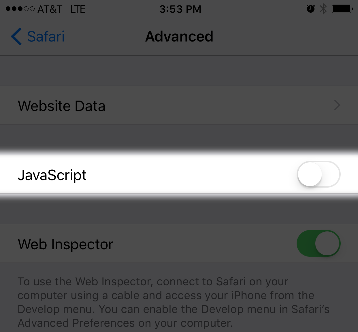 JavaScript Off Indicator