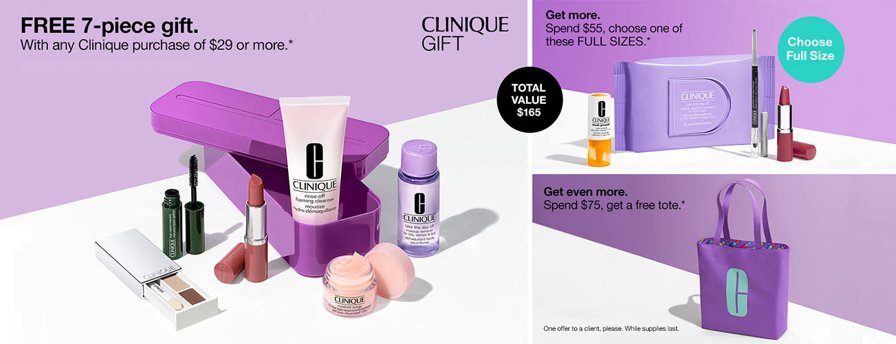 Clinique GWP - Free gift with any Clinique purchase of $29 or more