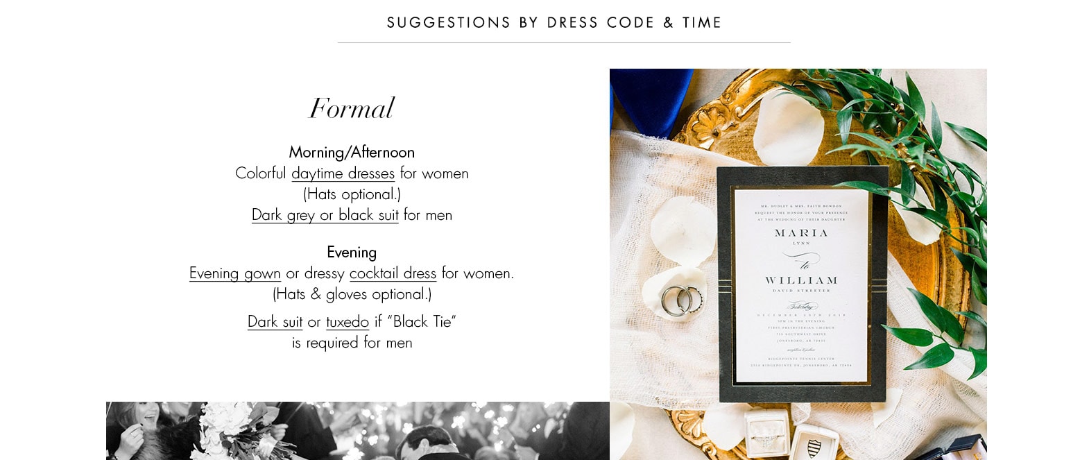 Formal - wedding attire guide