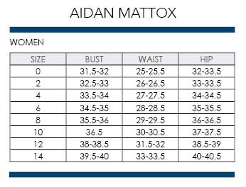 Aidan By Aidan Mattox Size Chart