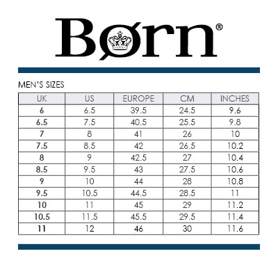Born Size Chart