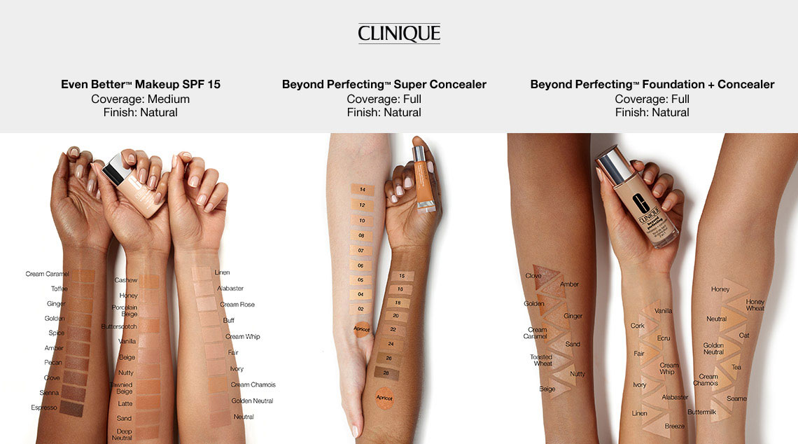 Clinique Beyond Perfecting Foundation Color Chart