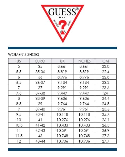 Guess Factory Size Chart