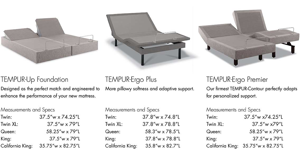 king size tempurpedic mattress measurements
