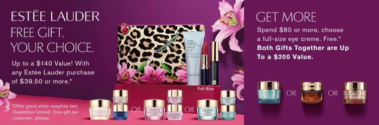 Shop Estee Lauder beauty - free gift with any $37.50 Lauder purchase