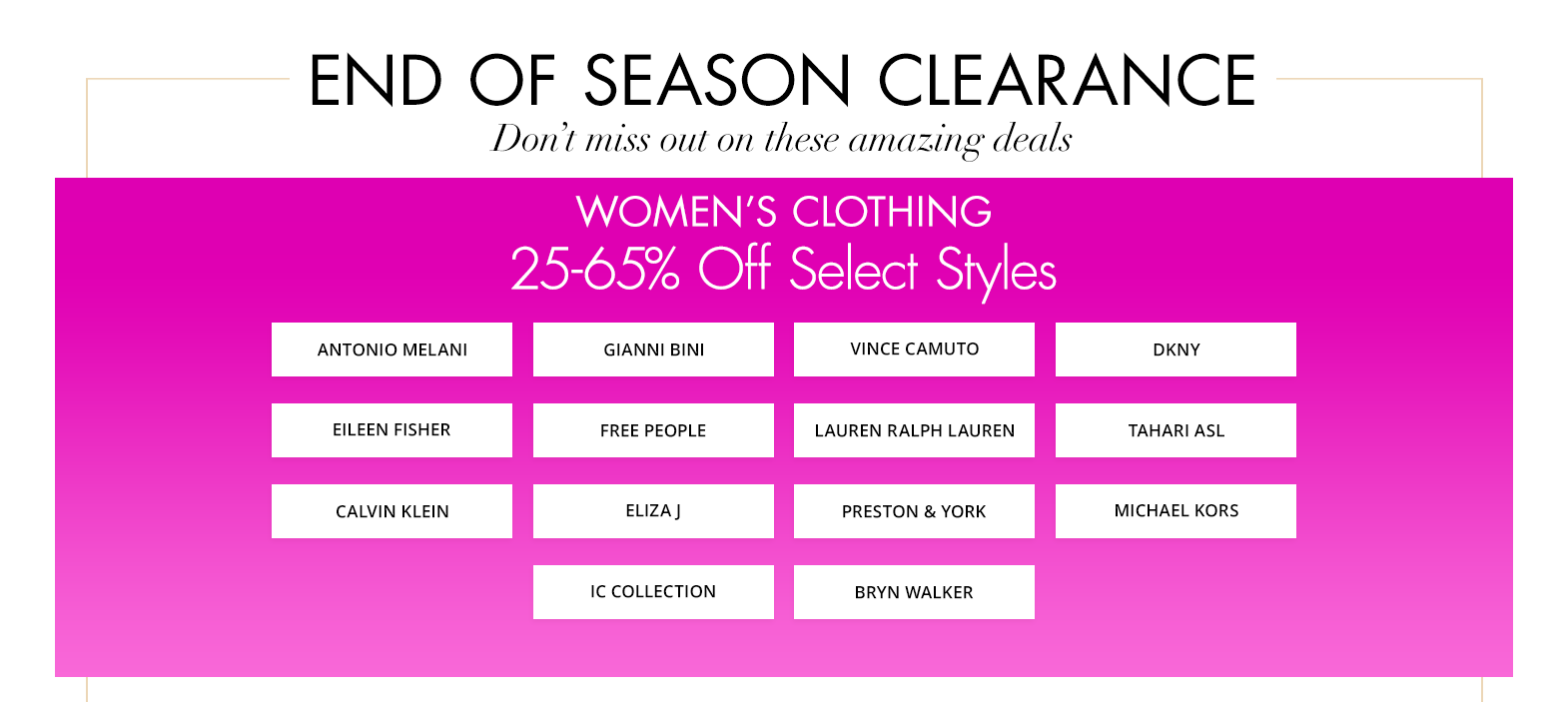 Special spring sale - 25-40% off select womens styles