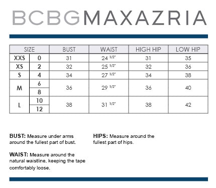 Bcbg Pants Size Chart